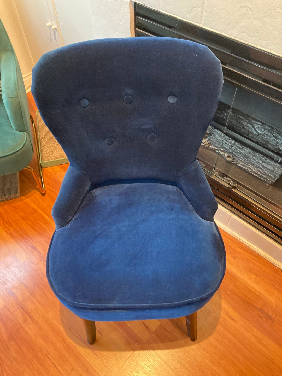 Blue Velvet Accent Chair - photo 3