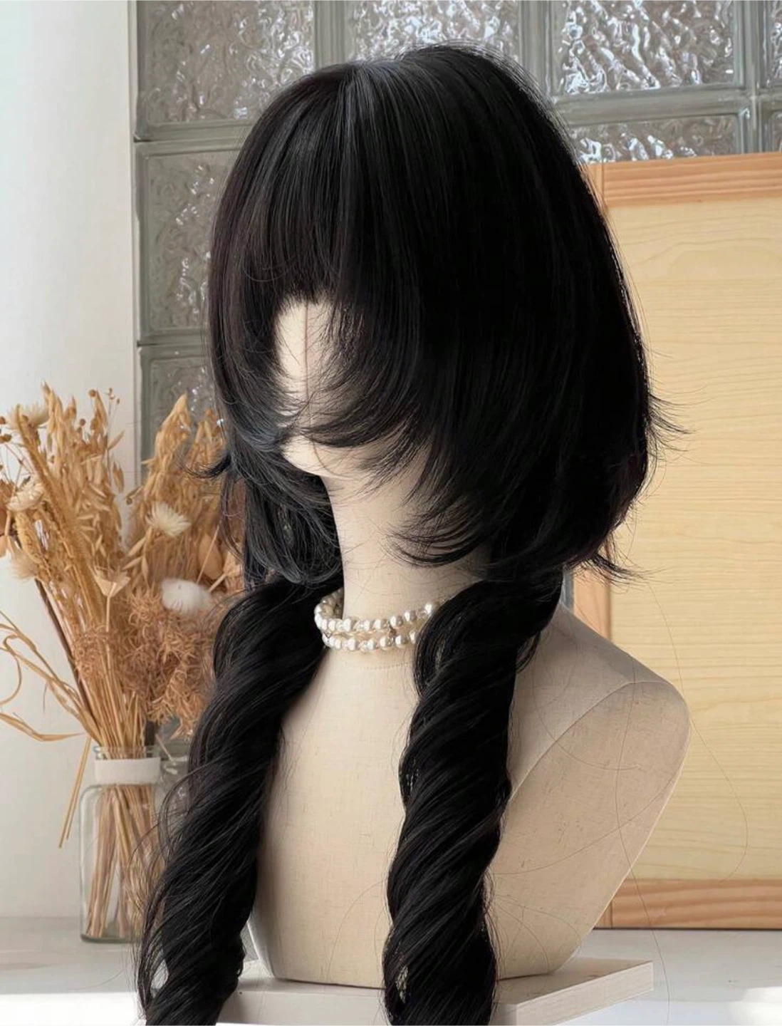 Black Hime Cut Synthetic Wig - photo 2