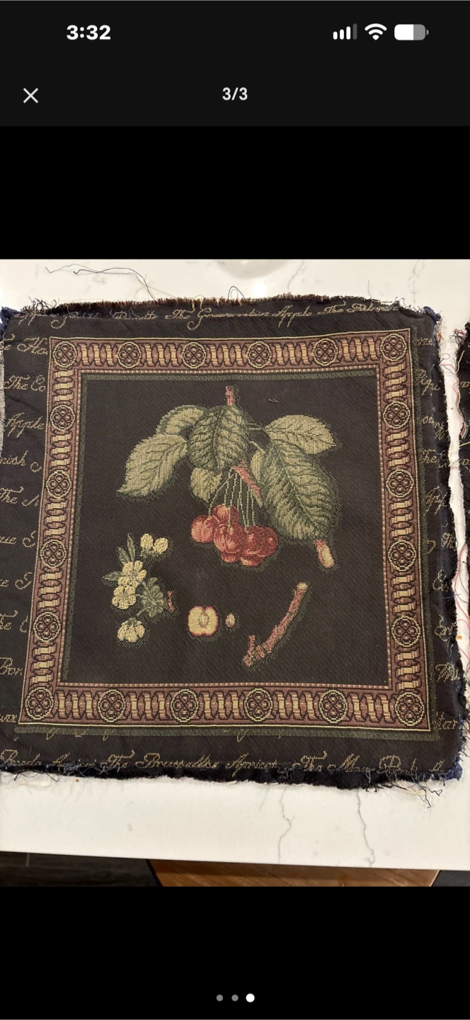 Set of 2 Tapestry Fabric Squares