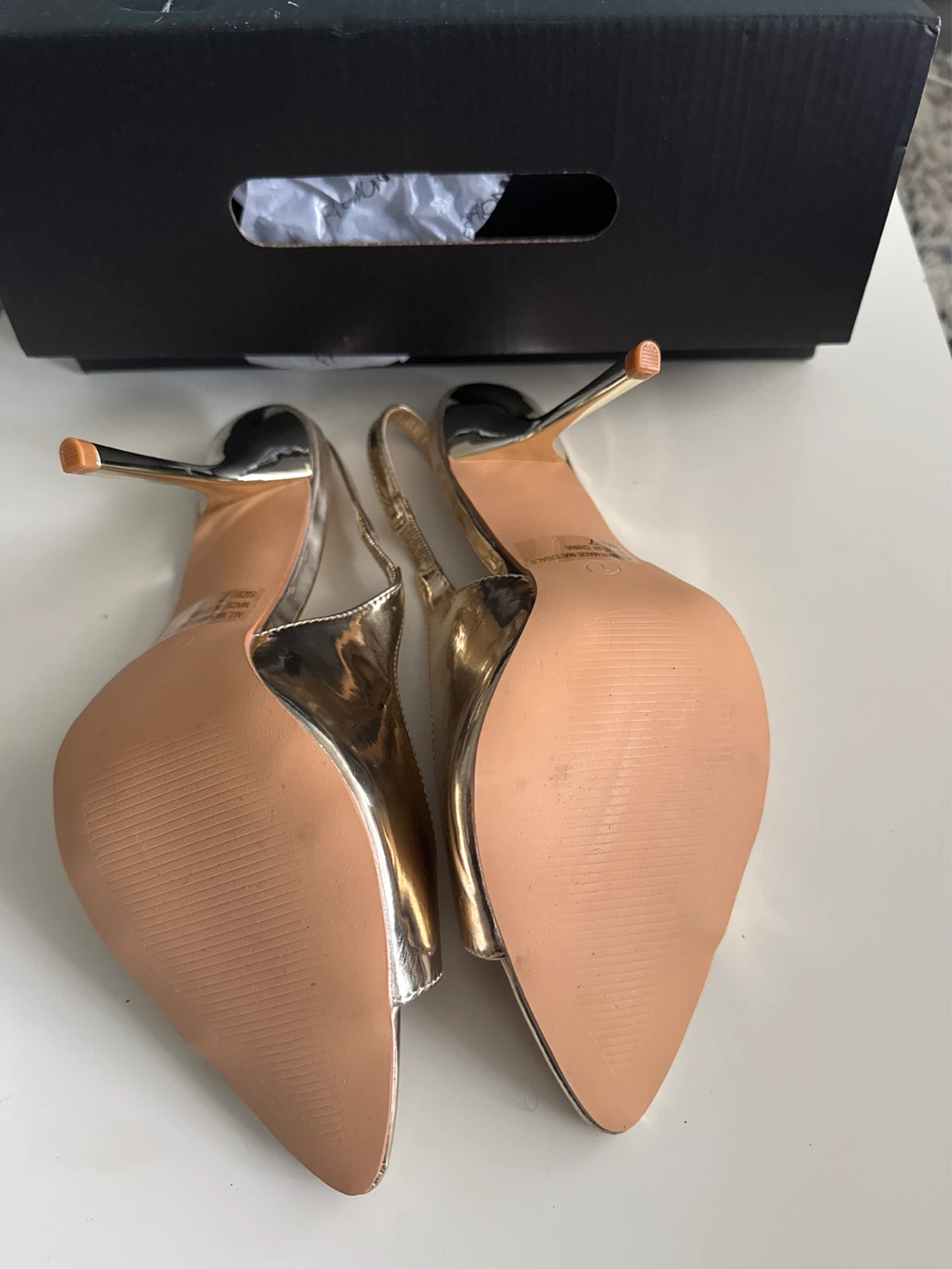 Fashion Nova Gold Slingback Heels - photo 3