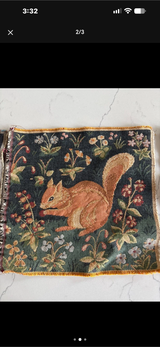 Set of 3 Forest Animal Tapestry Squares - photo 2