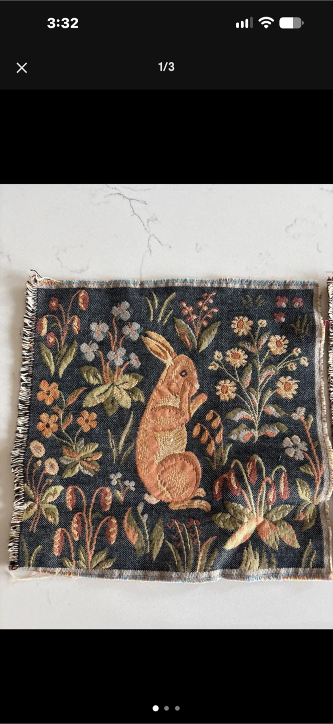 Set of 3 Forest Animal Tapestry Squares - photo 3