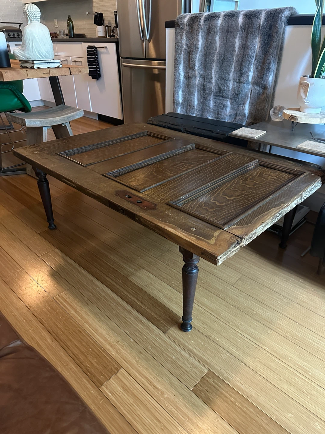 Large VINTAGE FARM HOUSE DOOR COFFEE TABLE RECLAIMED WOOD