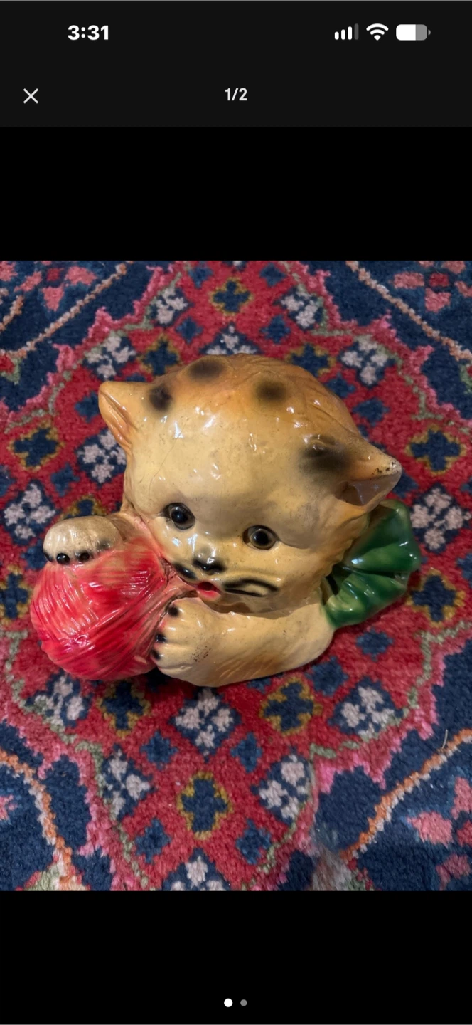 Vintage Ceramic Cat Wall Pocket
