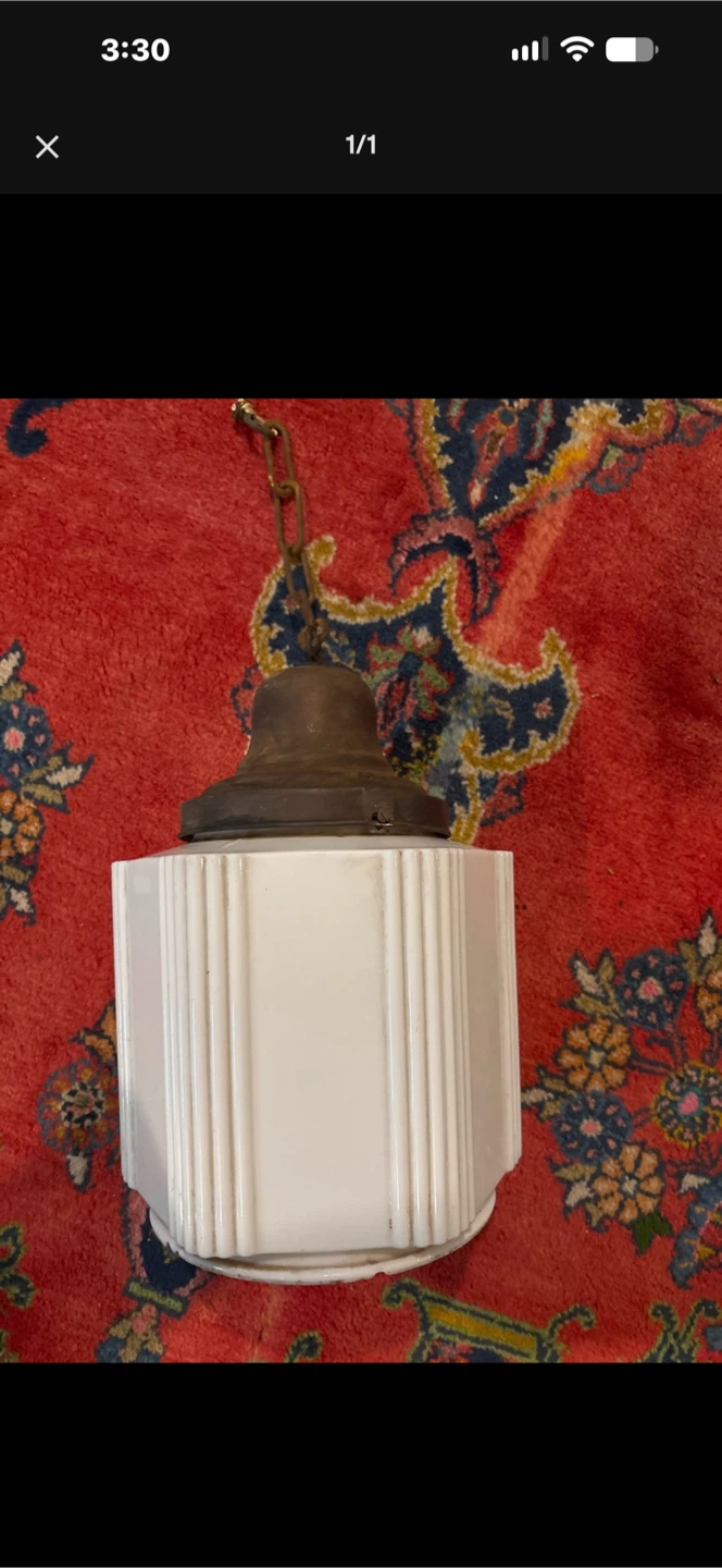 Vintage Milk Glass Hanging Pendant Light