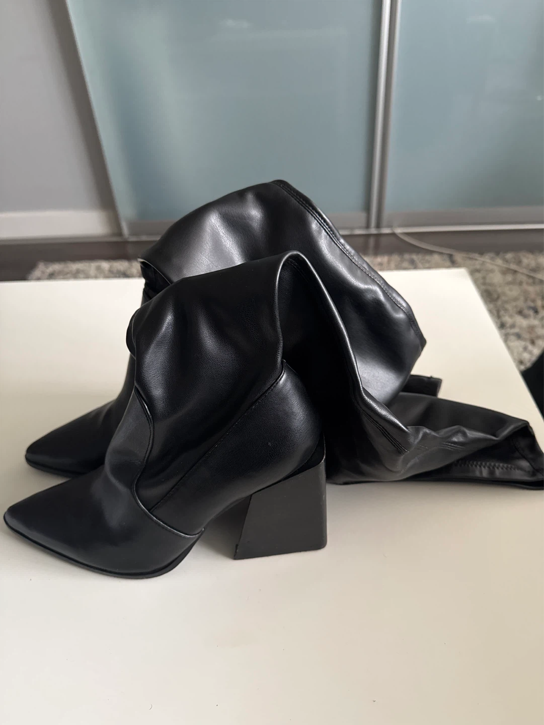 Black Heeled Over-the-Knee Boots - photo 2