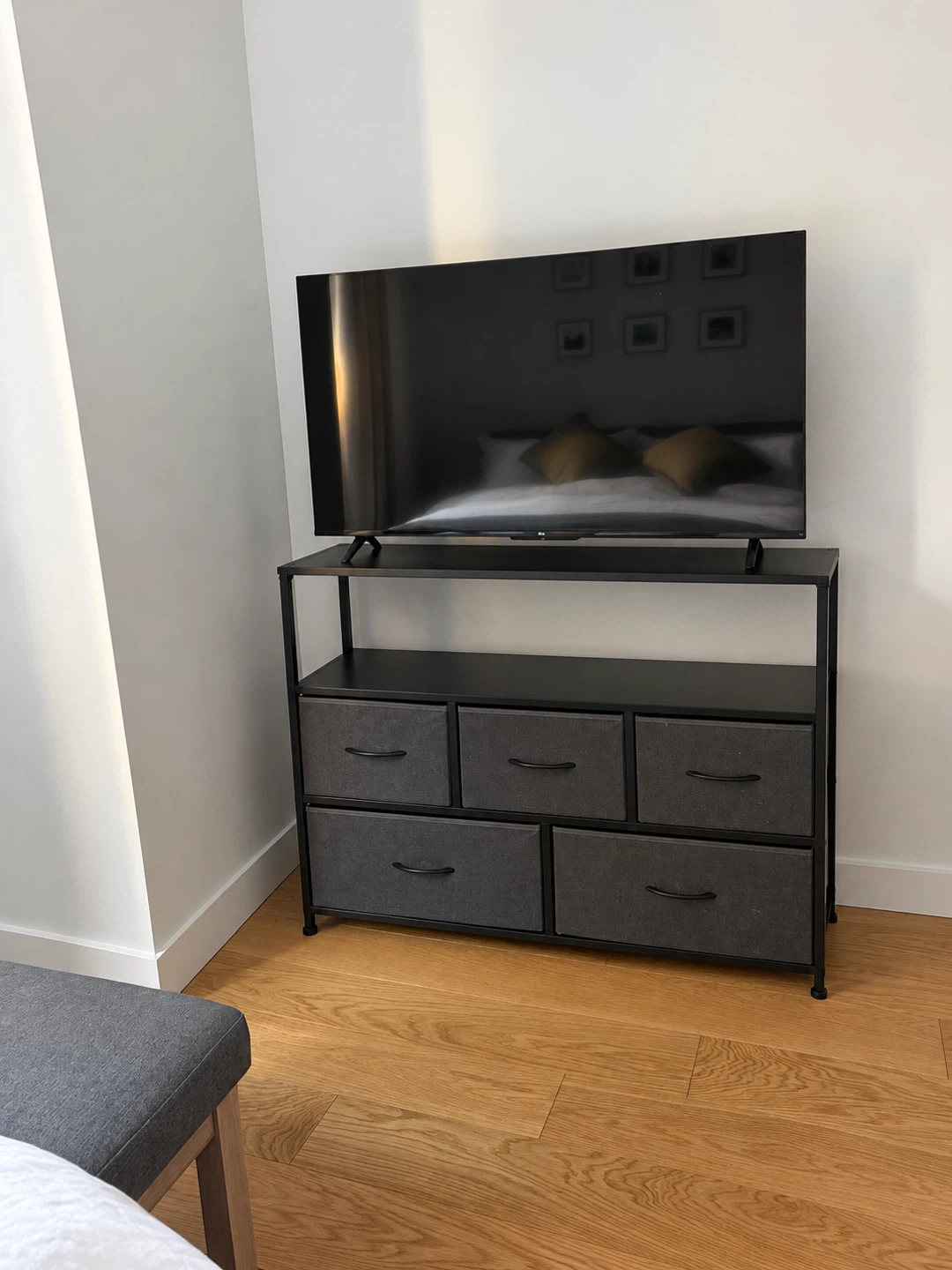 Metal and Fabric Drawer Storage Unit