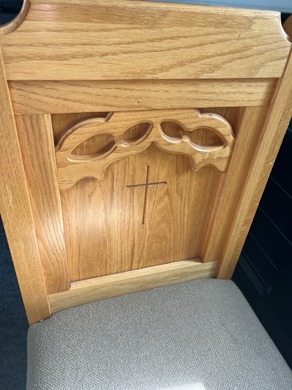 A pair of Solid Oak huge Wooden Church Chair - photo 3
