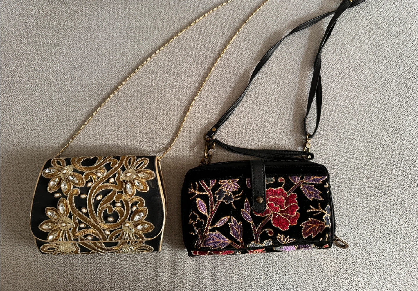 Two Decorative Crossbody Bags