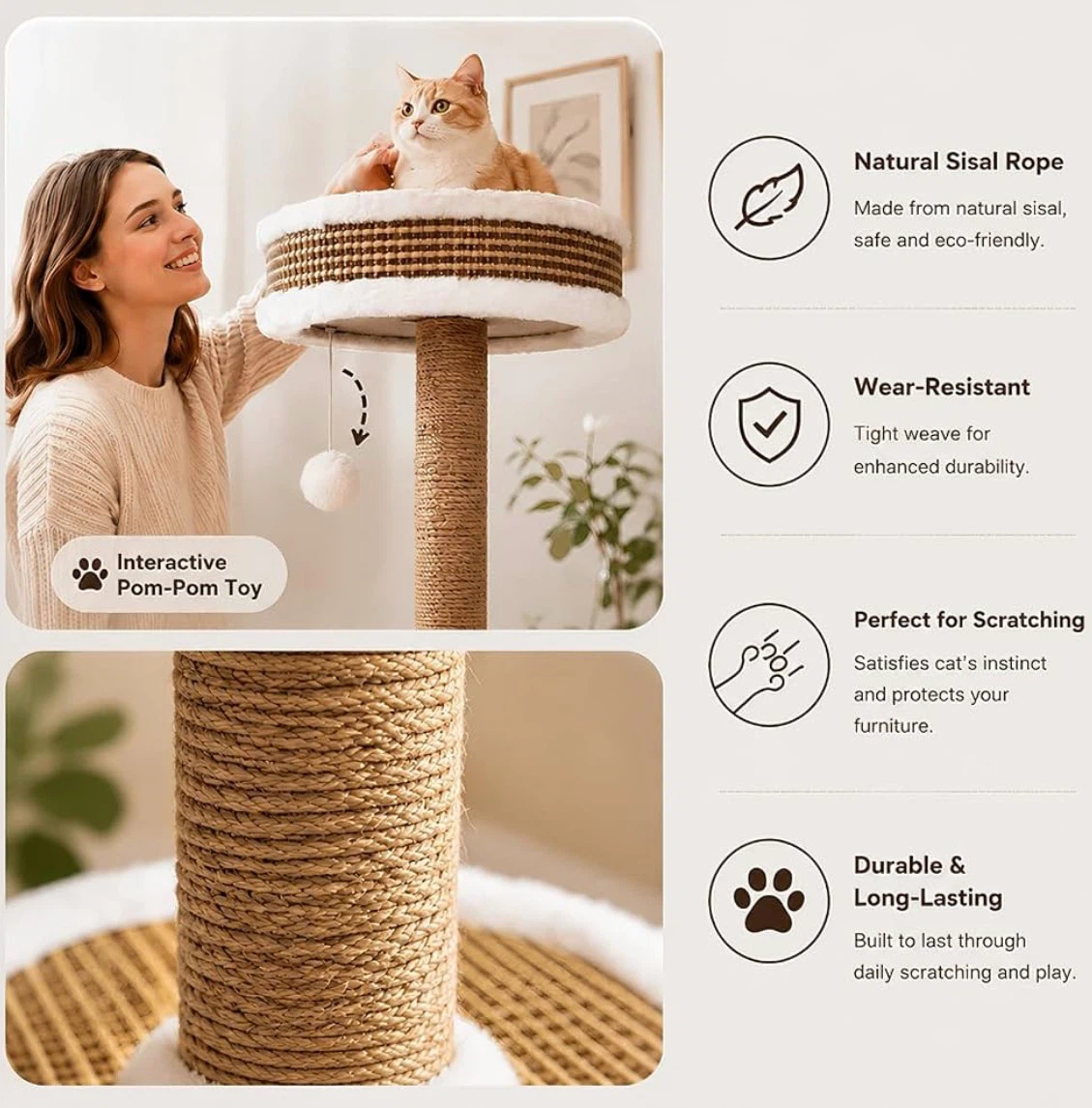 Multi-Level Cat Tree Tower with Condo and Scratching Post - photo 3