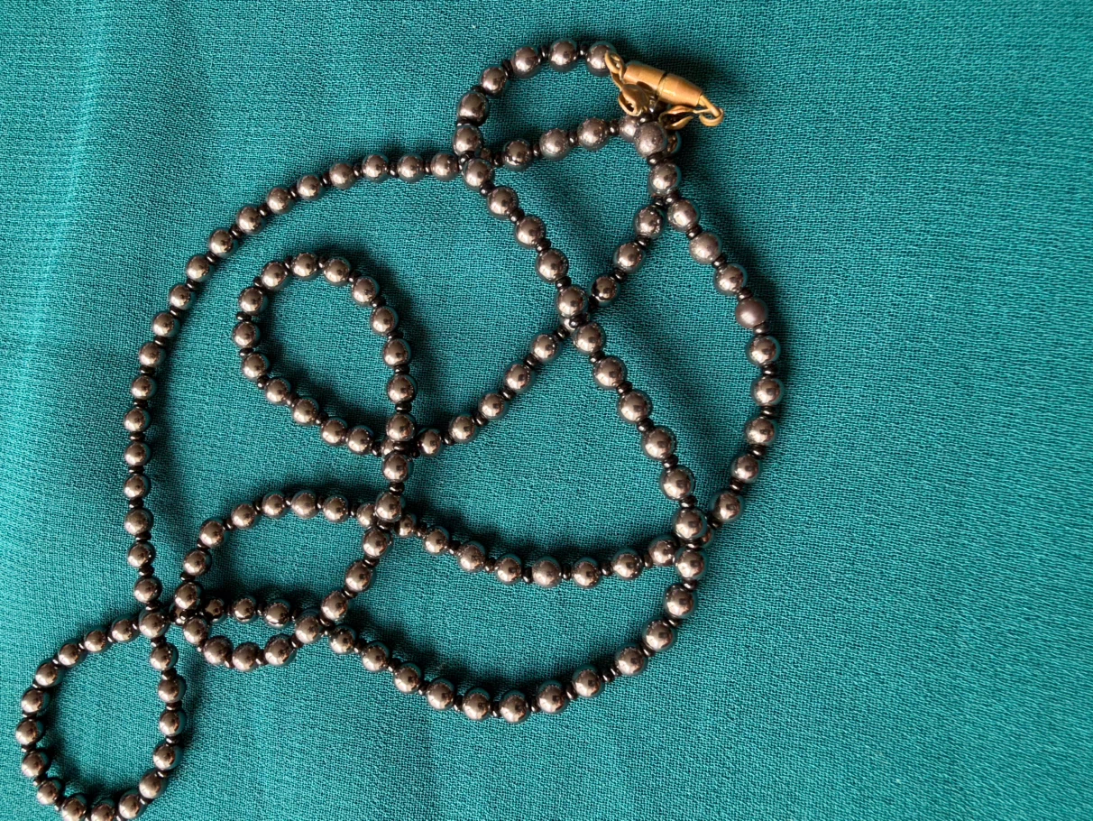 Hematite beads necklace, bracelet, and pendant & earrings set
