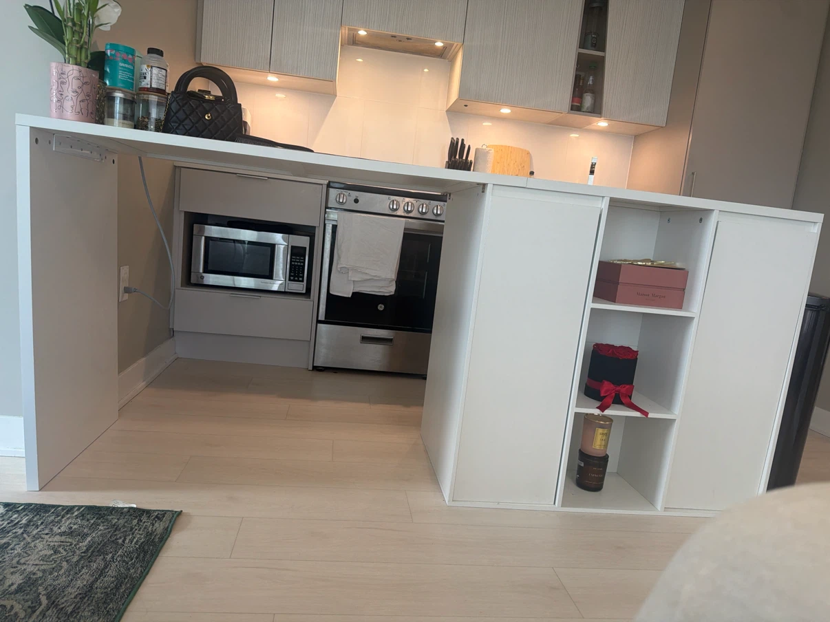 White Kitchen Island with Storage