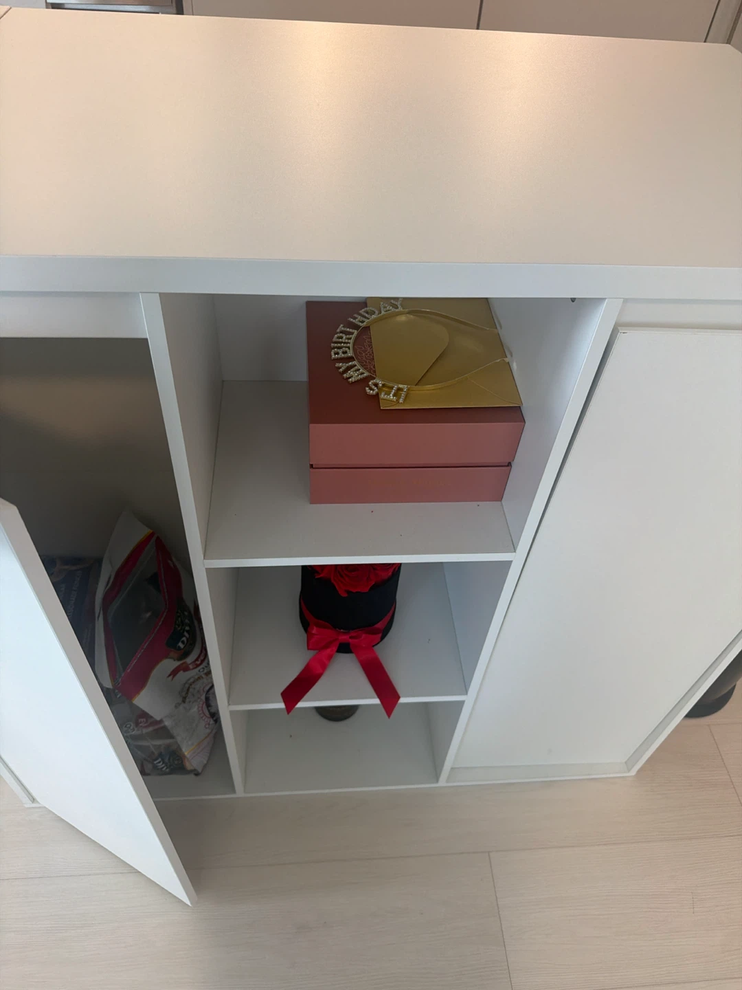 White Kitchen Island with Storage - photo 2