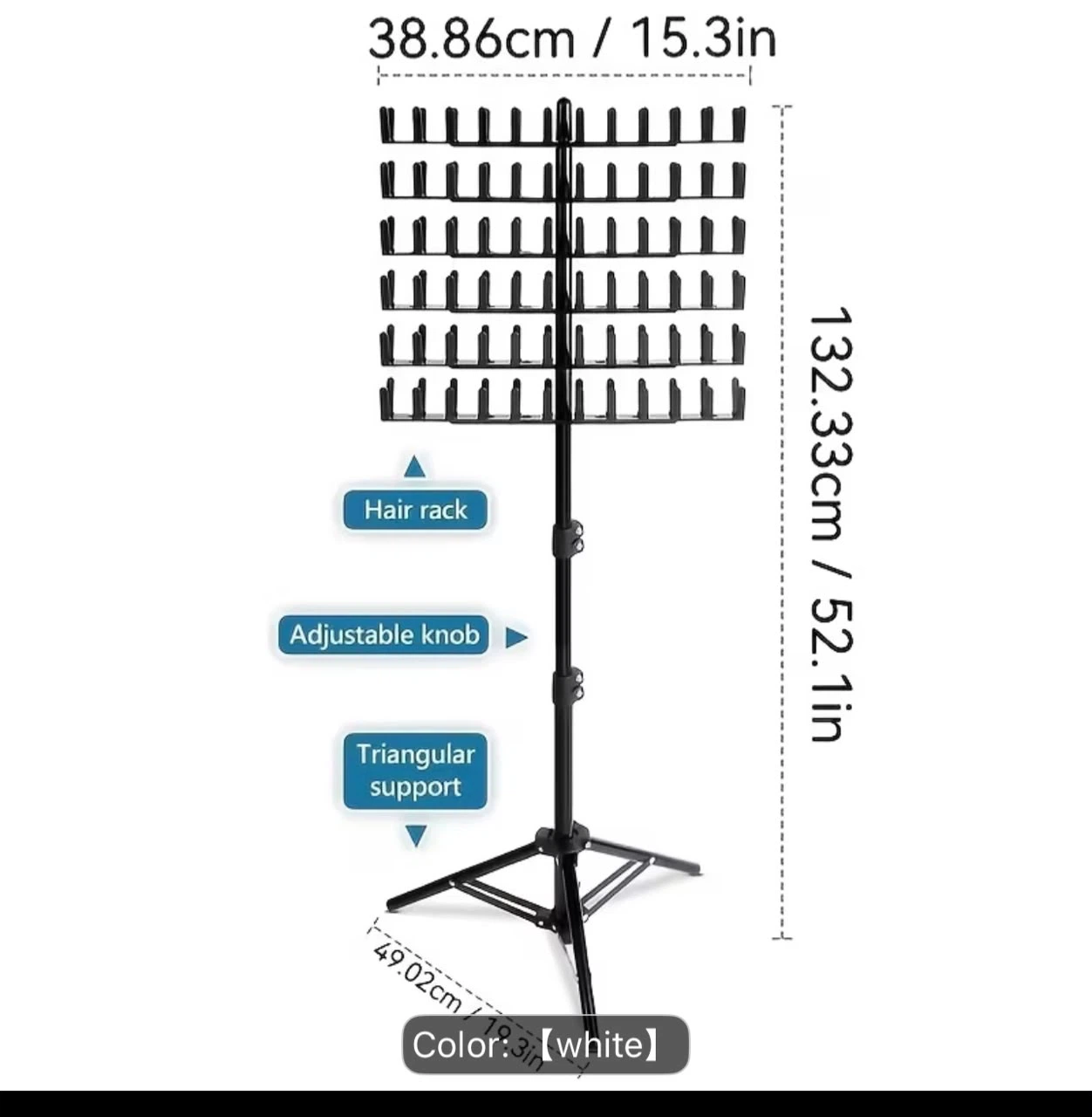 Adjustable Hair Extension Display Stand - White - photo 4