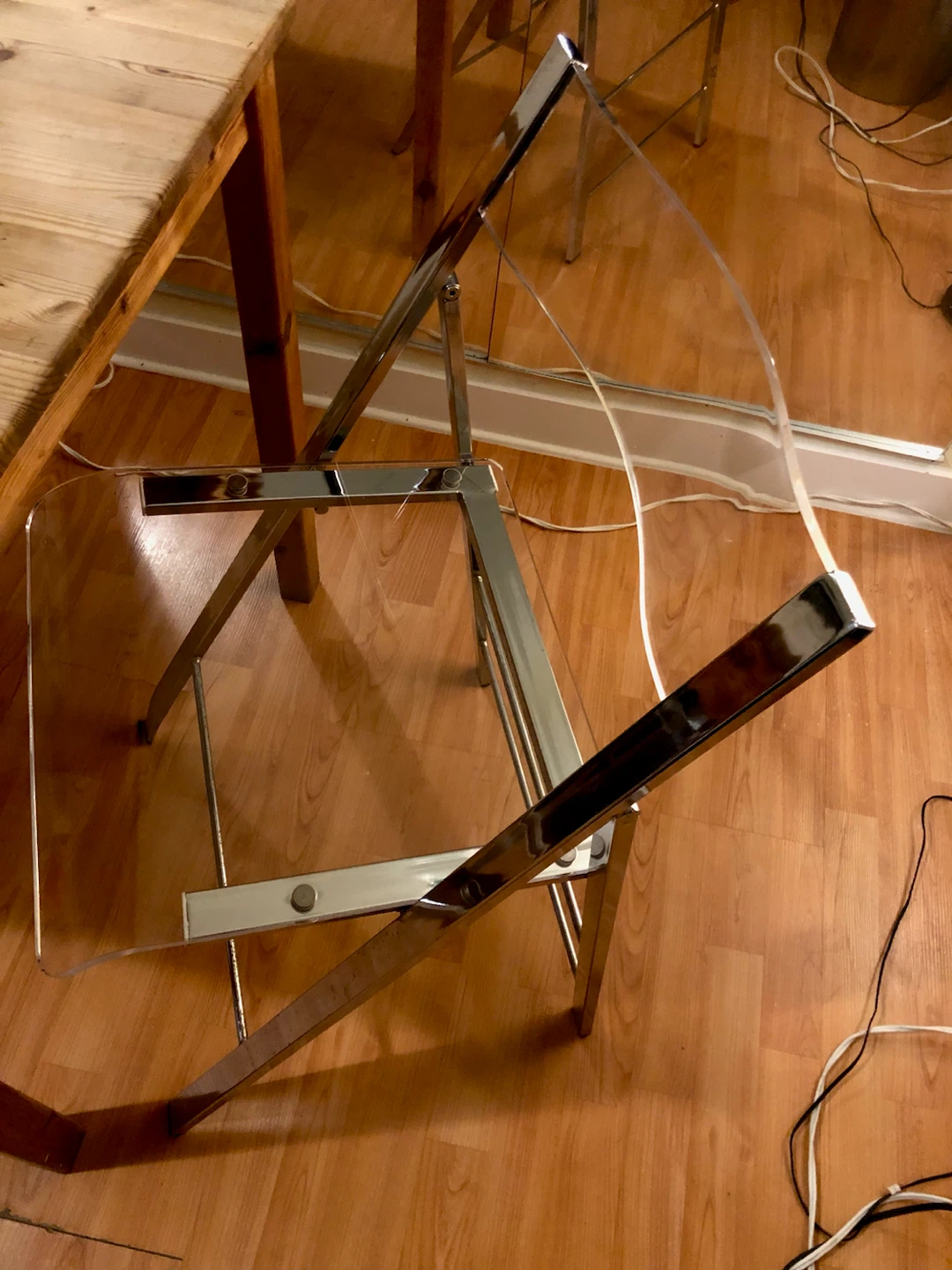 IKEA Tablet N Two Clear Acrylic Folding Chairs - photo 4