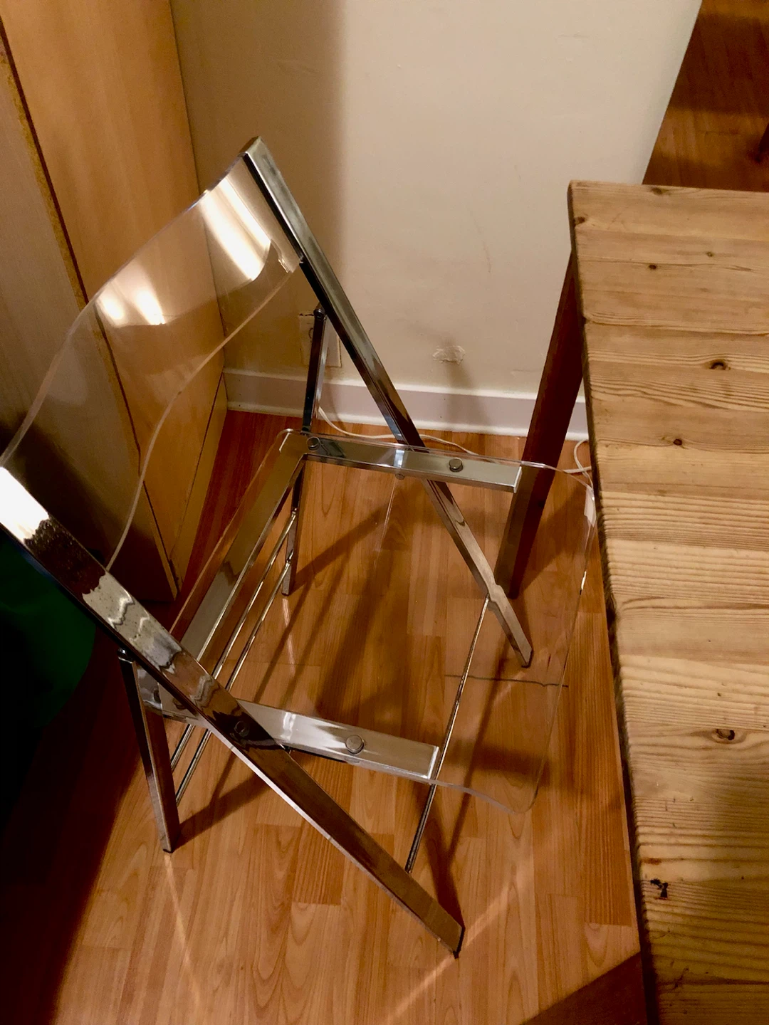 IKEA Tablet N Two Clear Acrylic Folding Chairs - photo 5