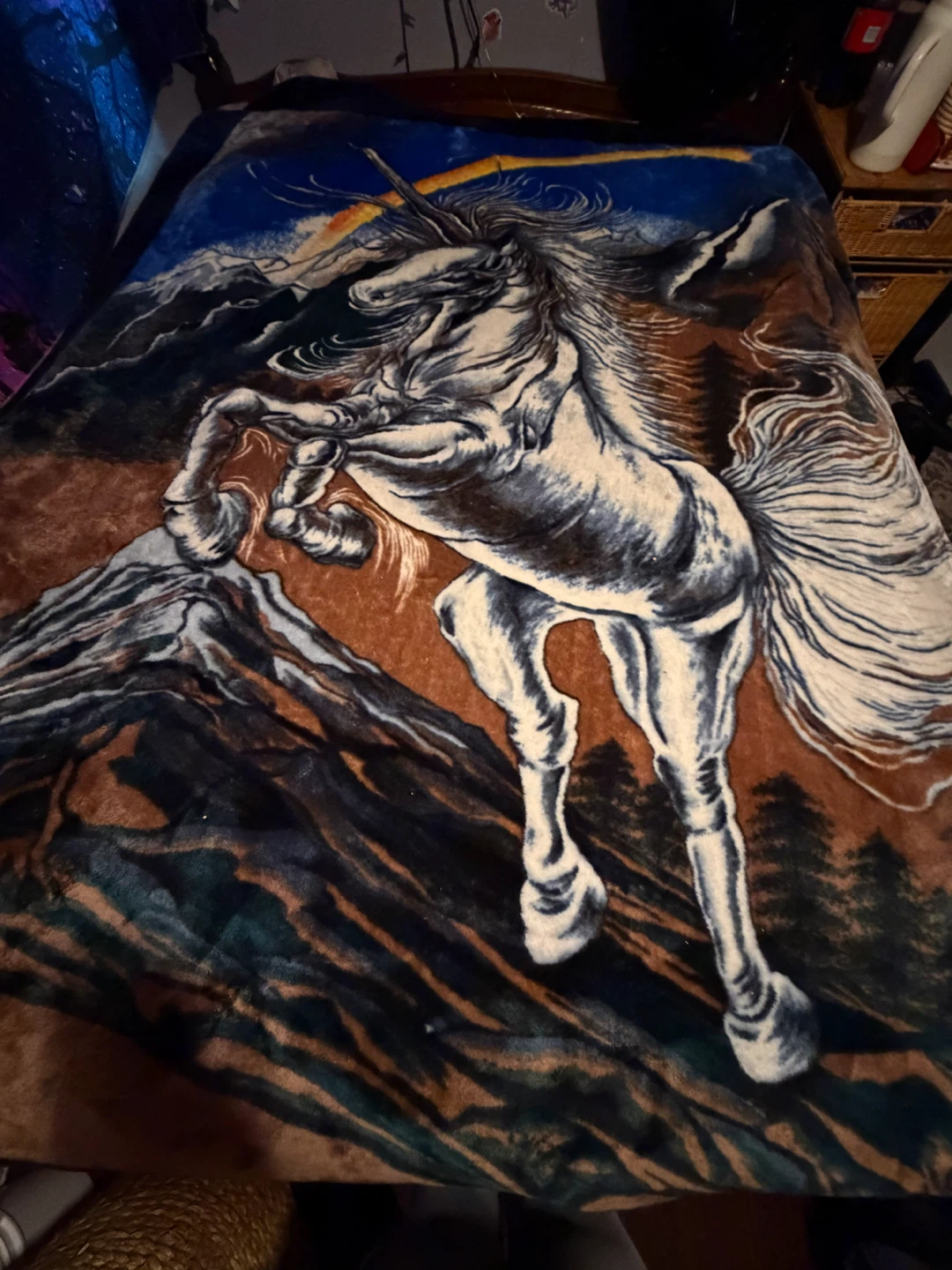 Unicorn Design Fleece Throw Blanket - photo 2