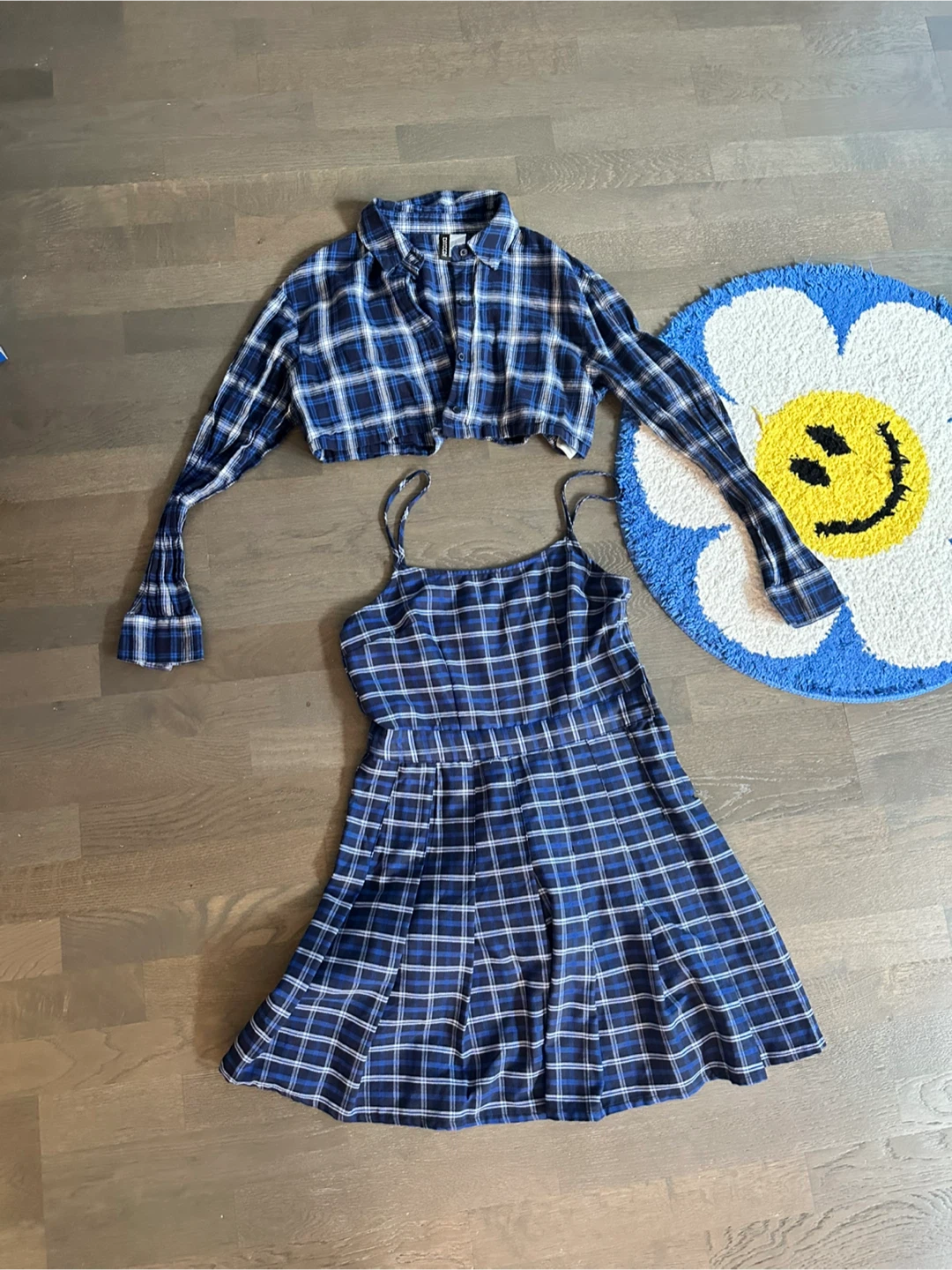 H&M Divided Plaid Dress and shirt Set