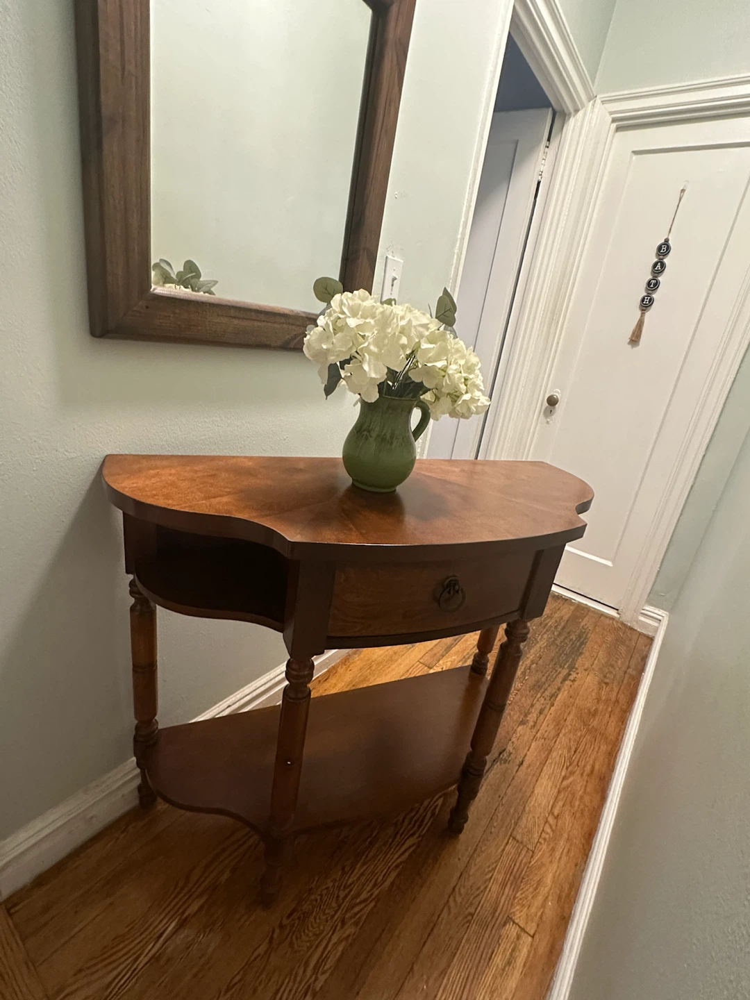 Half-Moon Wood Console Table - photo 2