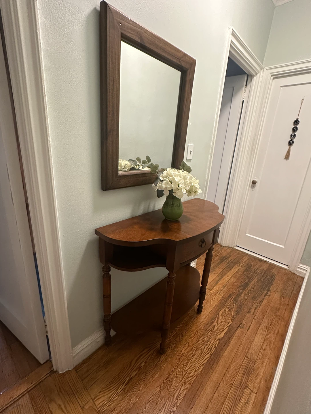 Half-Moon Wood Console Table - photo 3