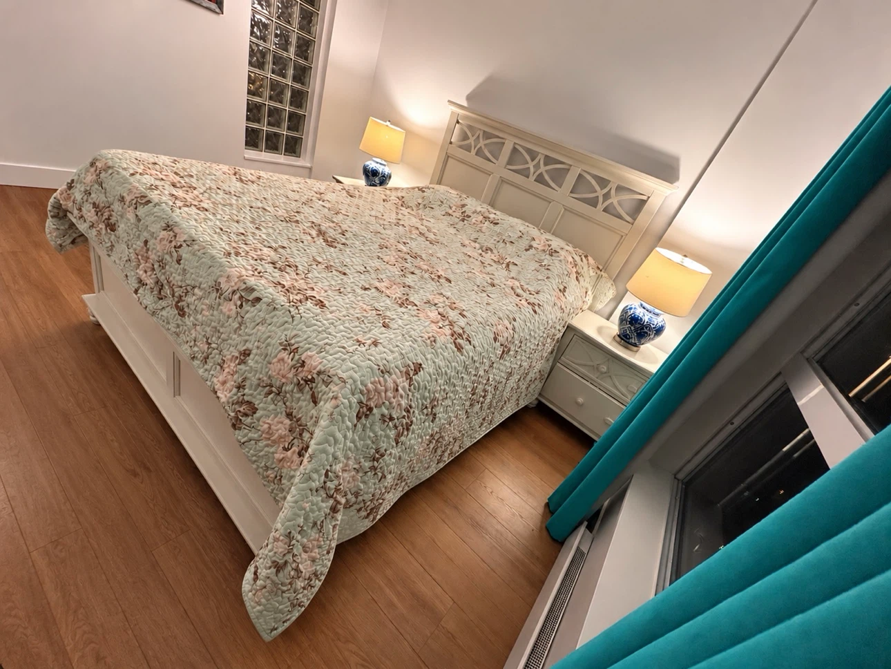White Bedroom Dresser with Mirror + Queen Matres