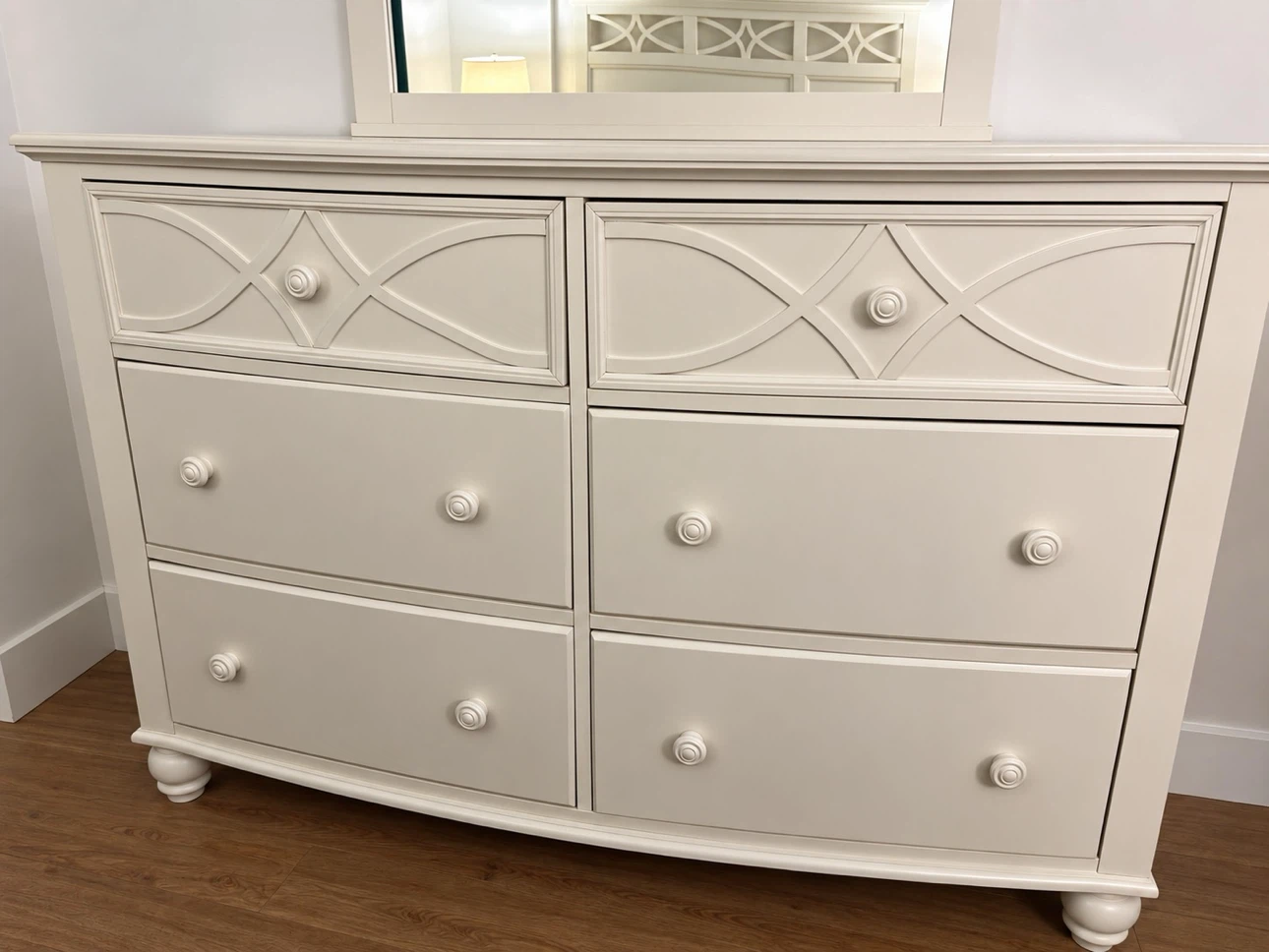 White Bedroom Dresser with Mirror + Queen Matres - photo 4