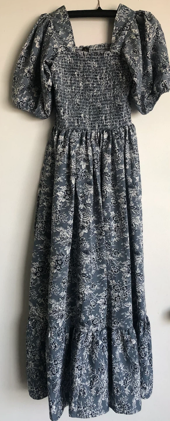 Floral Smocked Puff Sleeve Maxi Dress