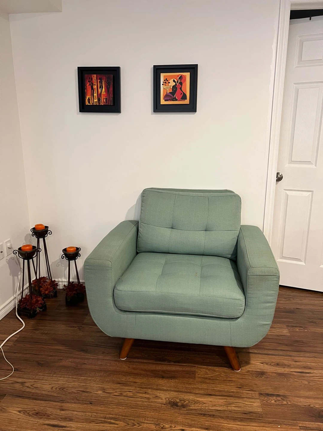 Leon’s Mid-Century Modern Sage Green Armchair