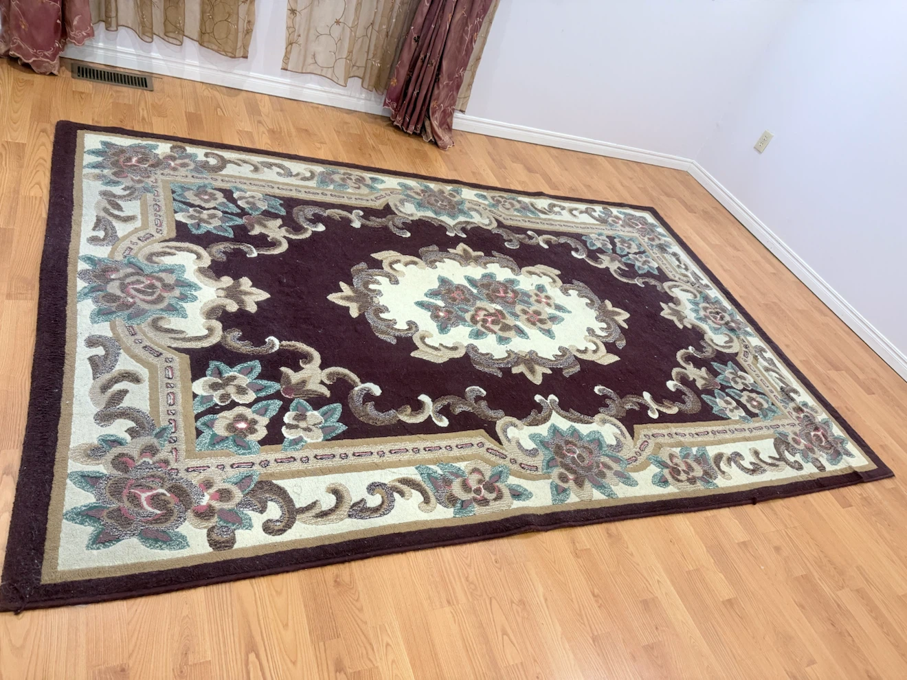 Large Beige and Brown Rug/usedgolden brown/used mehroon - photo 2