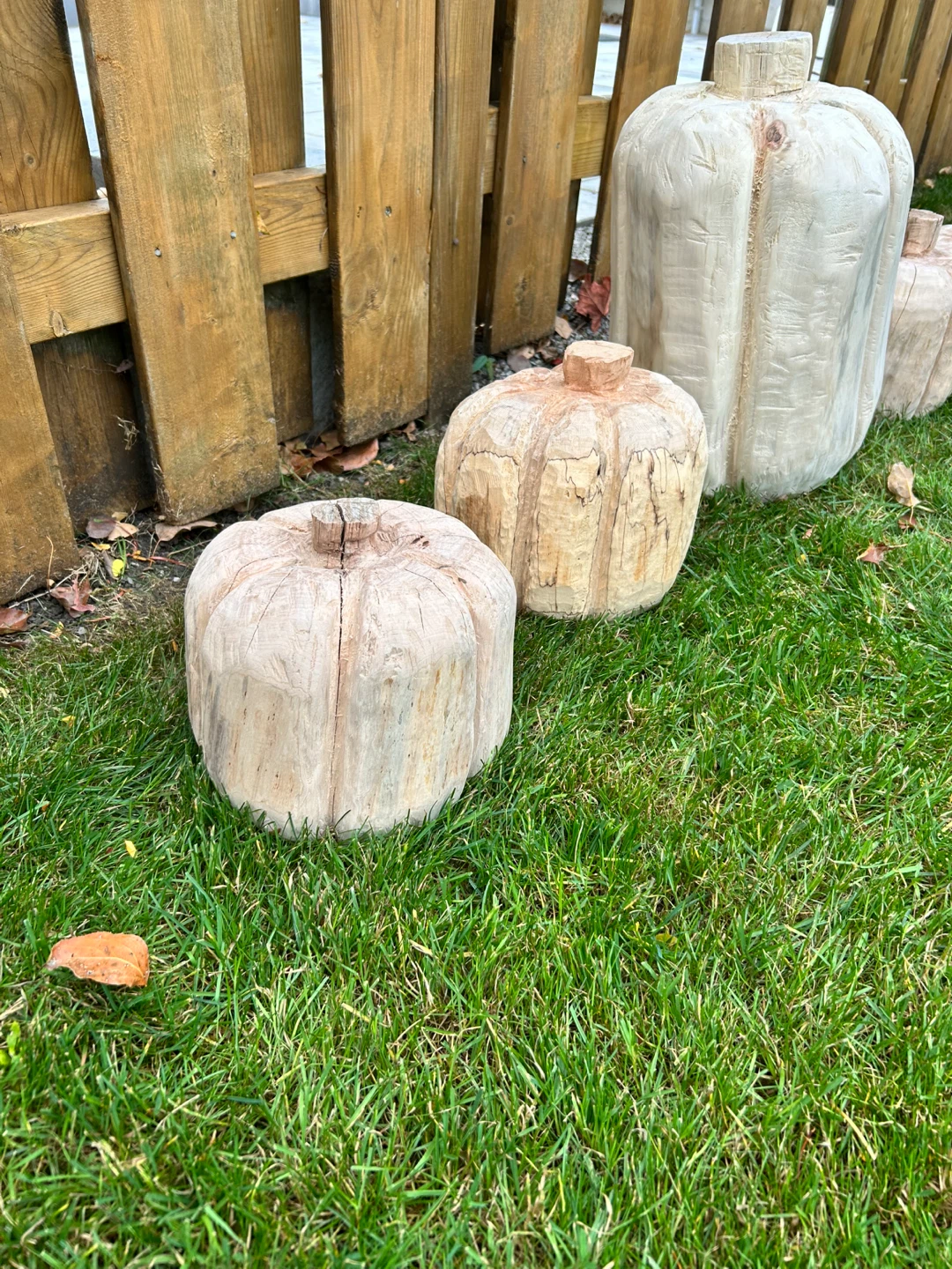 Hand Carved Wooden Pumpkins - photo 3