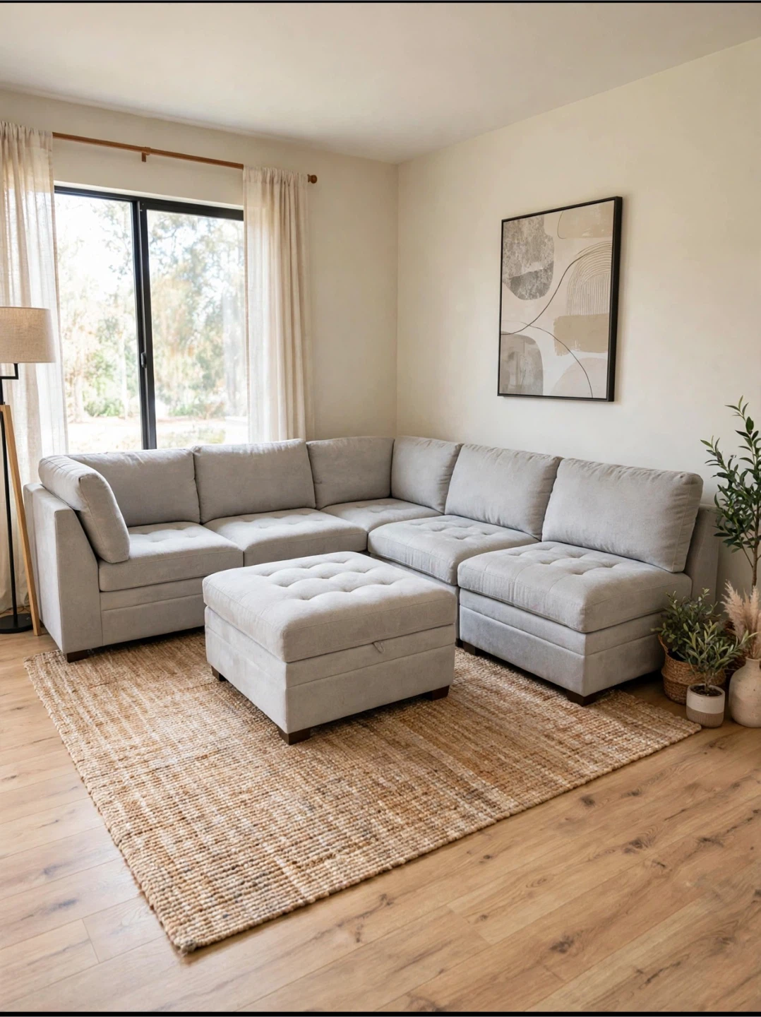 Thomasville Modular Sectional with Storage Ottoman