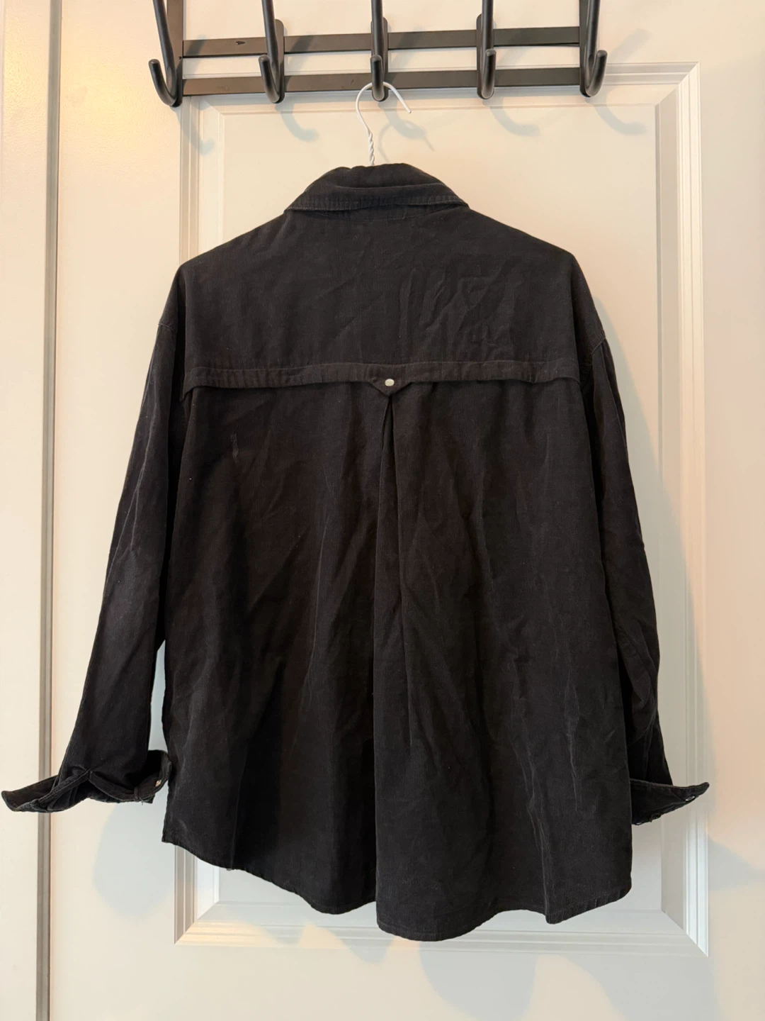 Zara Black Corduroy Button-Down Shirt - photo 2