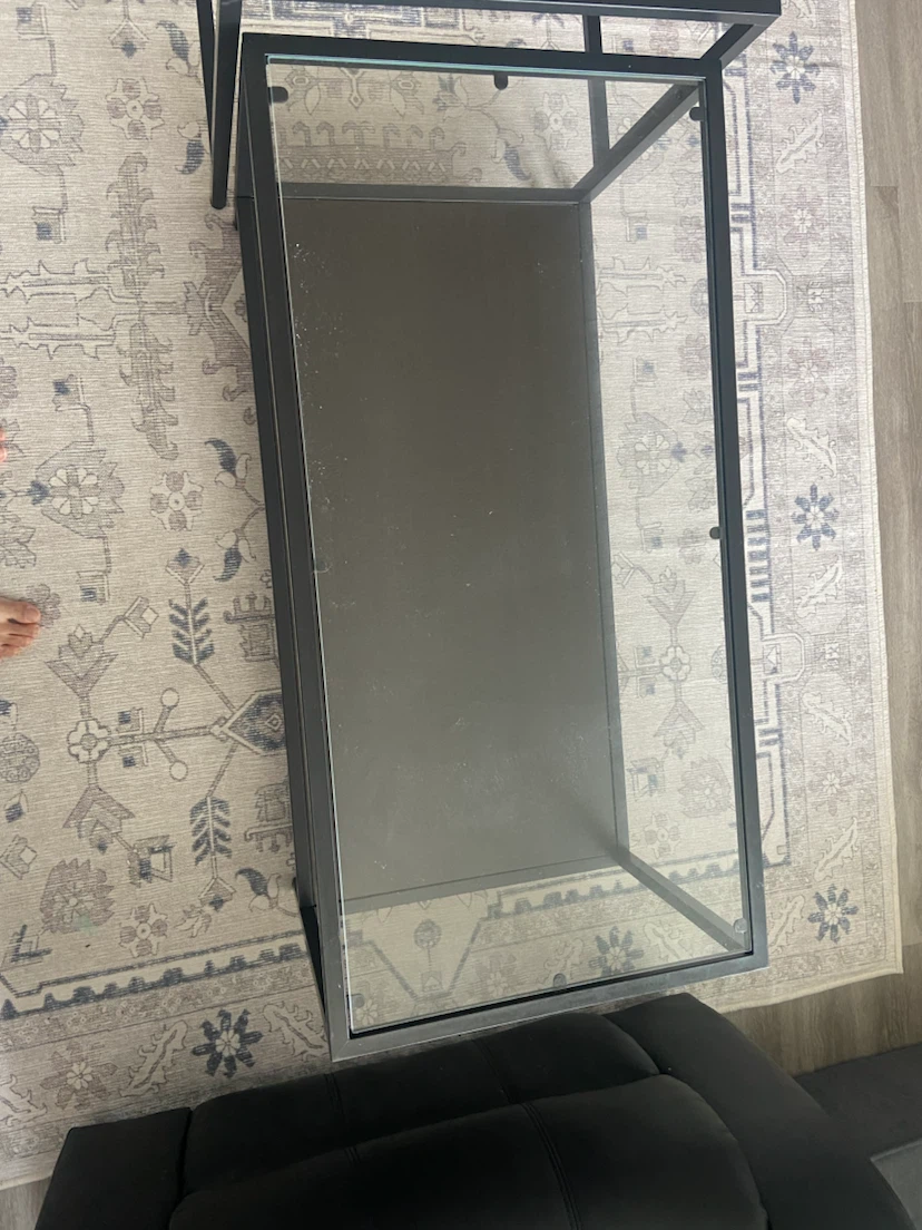 Ikea Set of Two Black Metal and Glass Nesting Tables - photo 2