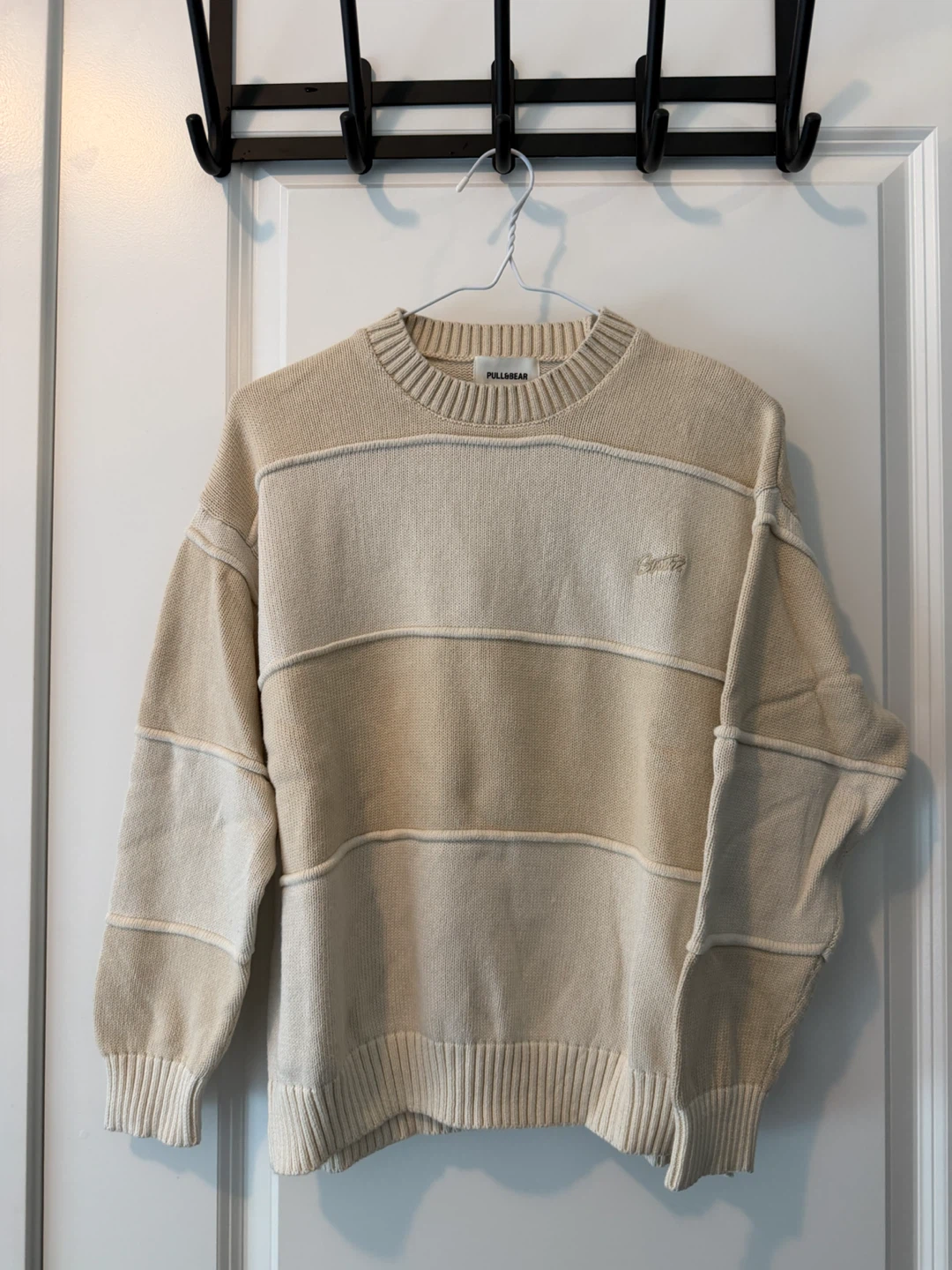 Pull&Bear Beige Colourblock Sweater