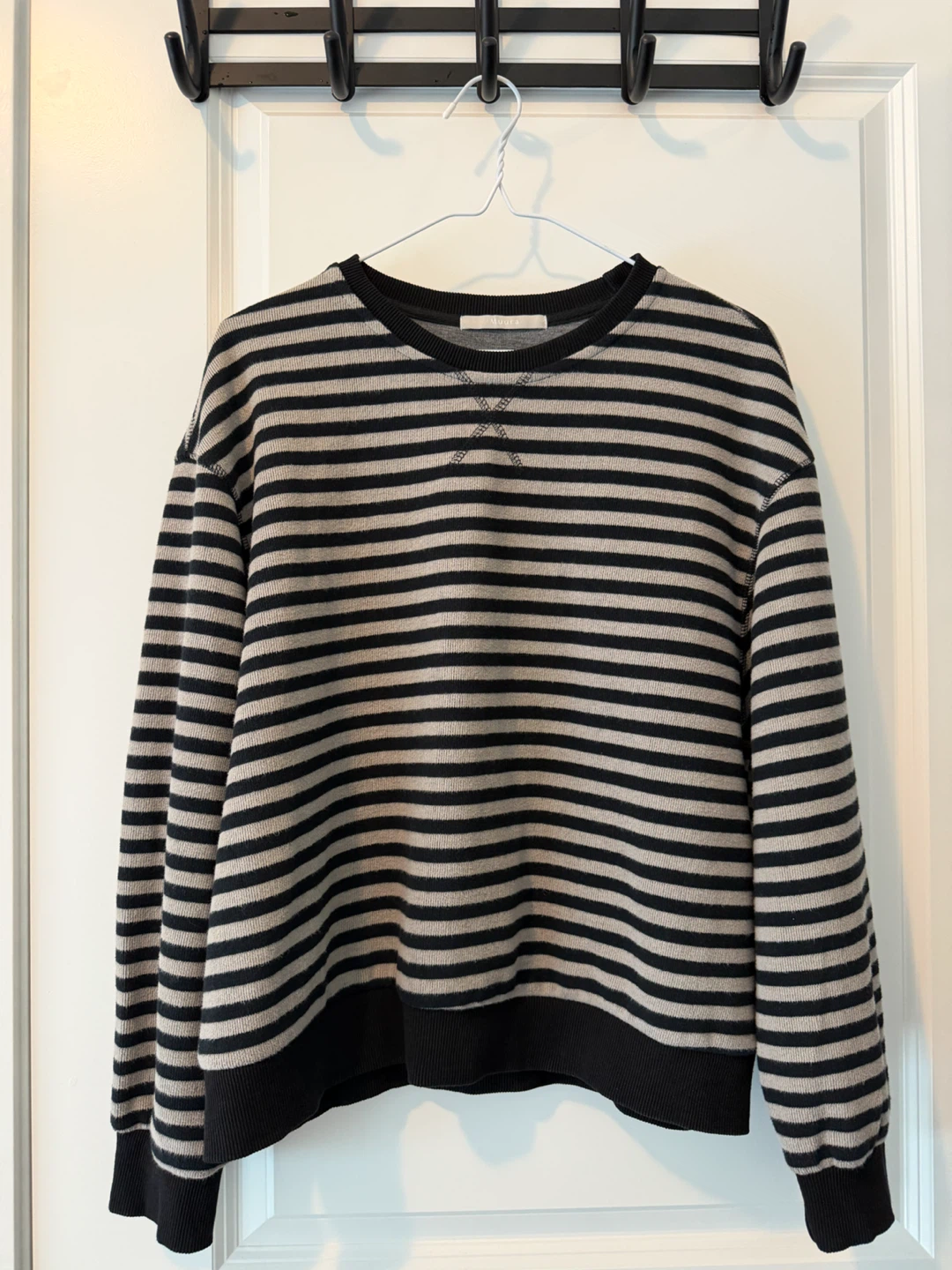 Japanese brand-Black and Grey Striped Sweater