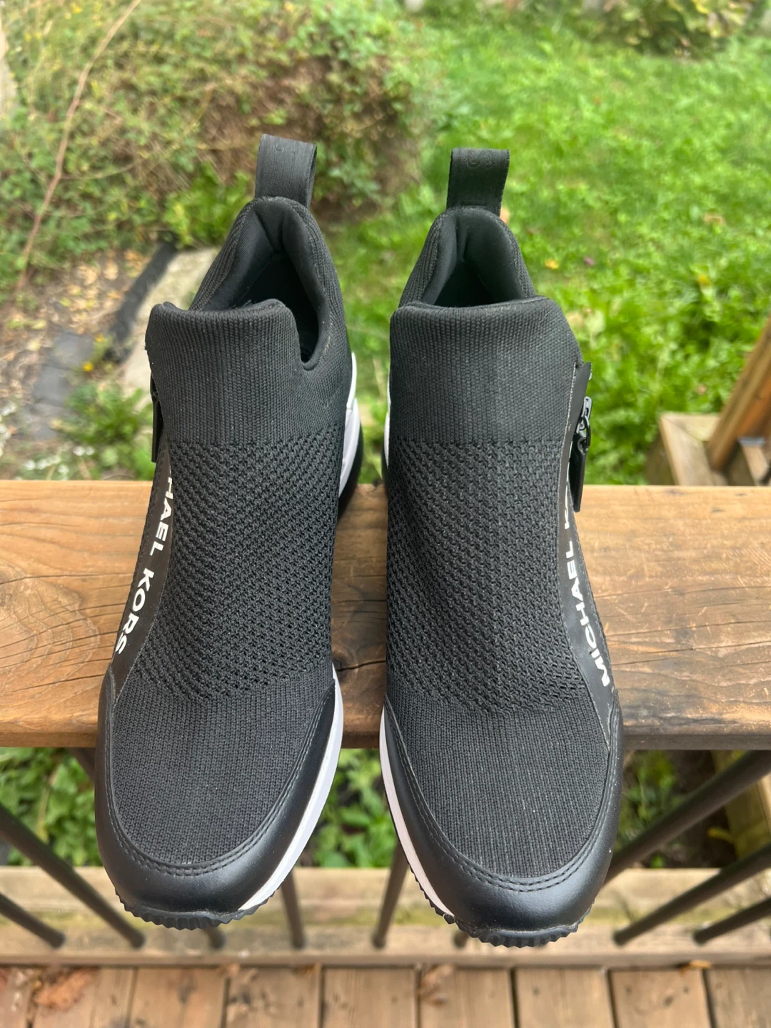 Woman’s Michael Kors Black wedge Sneakers size 8 - photo 2