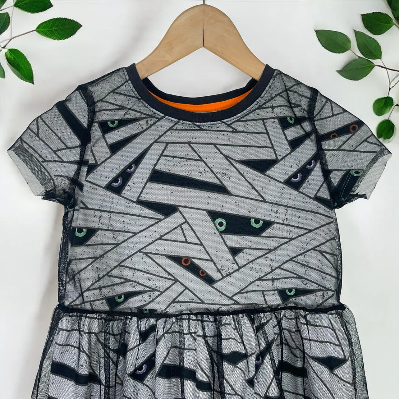 Cat & Jack Halloween Mummy Dress with Tulle Overlay - photo 3
