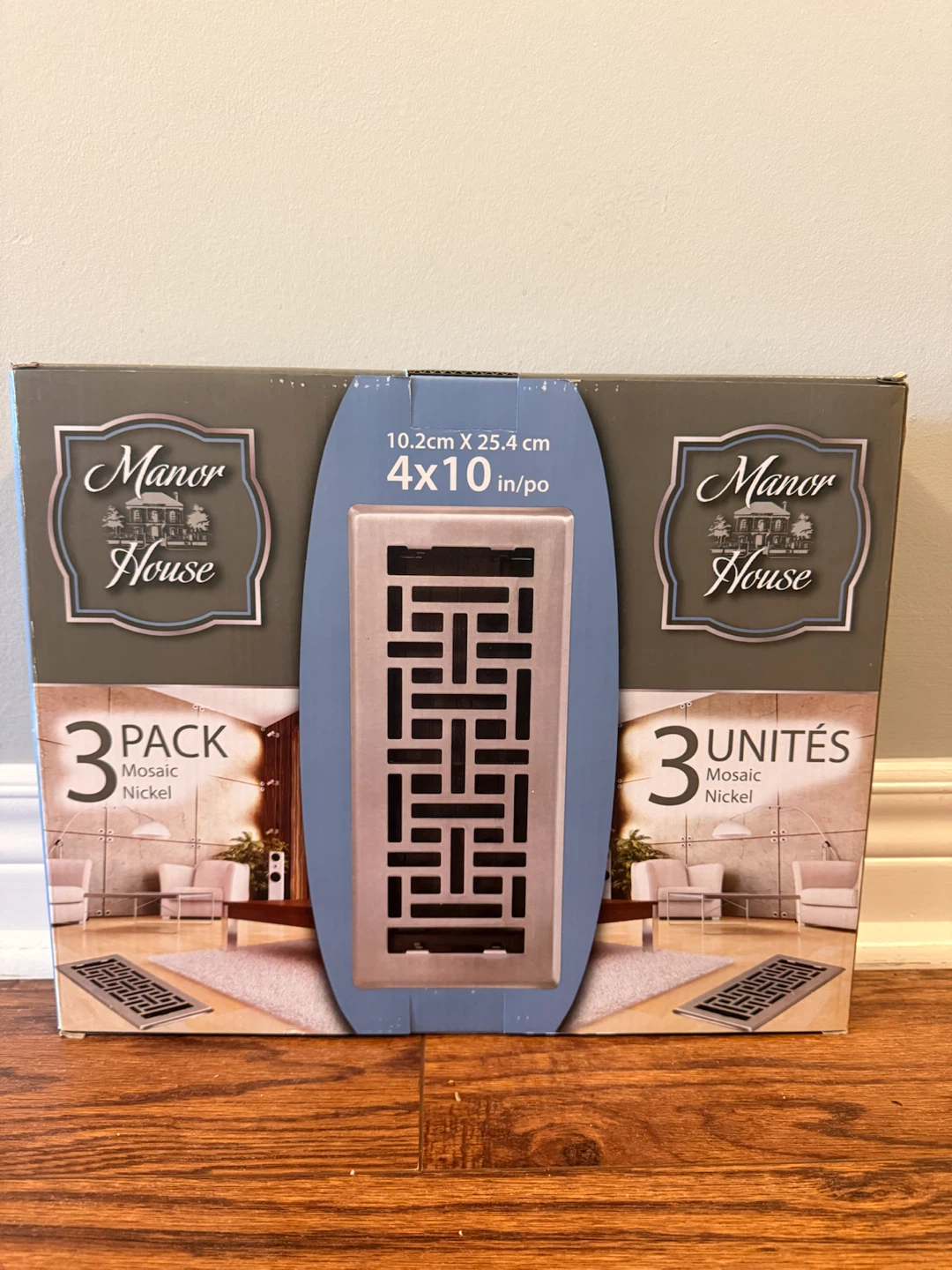 BRAND NEW Manor House 4x10 Floor Registers (3-Pack) Nickel - photo 2
