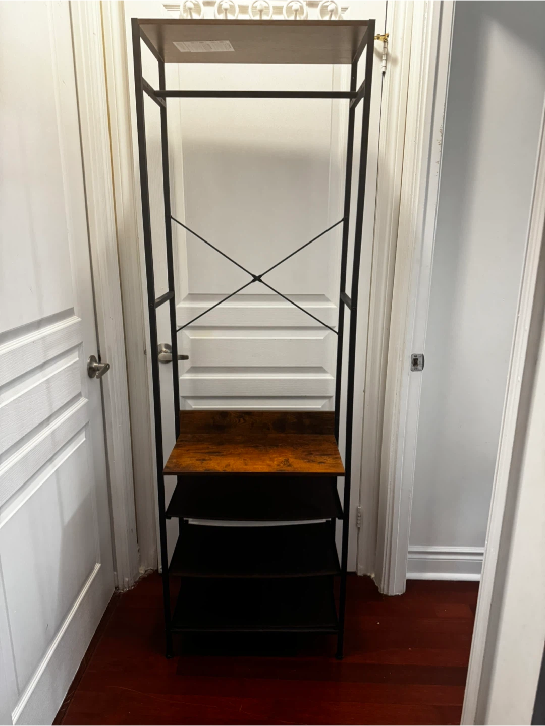 Industrial Style Garment Rack with Shelving - photo 2