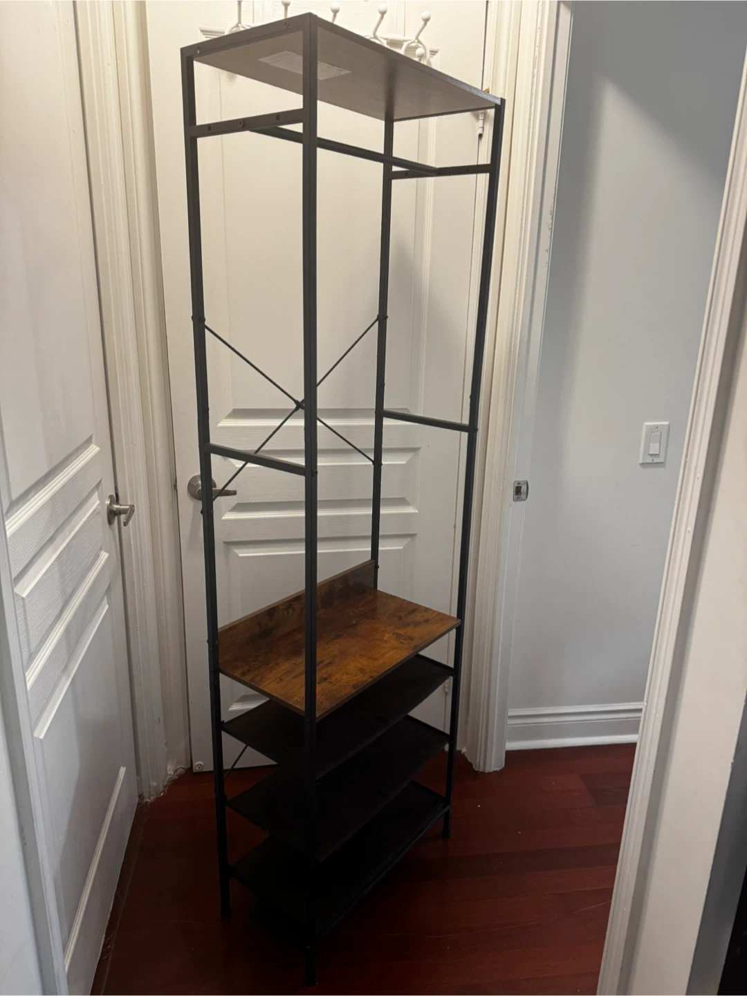 Industrial Style Garment Rack with Shelving