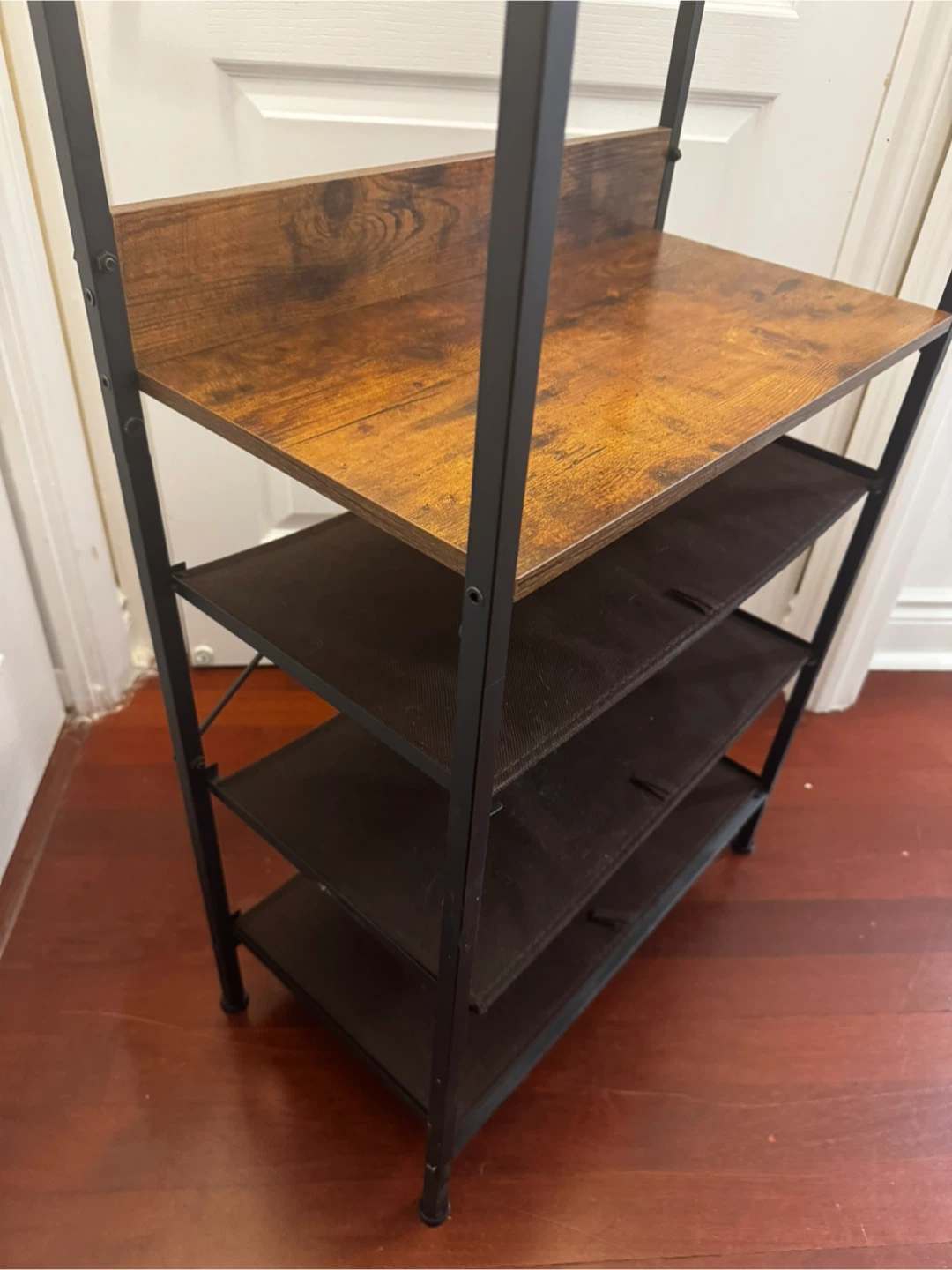 Industrial Style Garment Rack with Shelving - photo 3