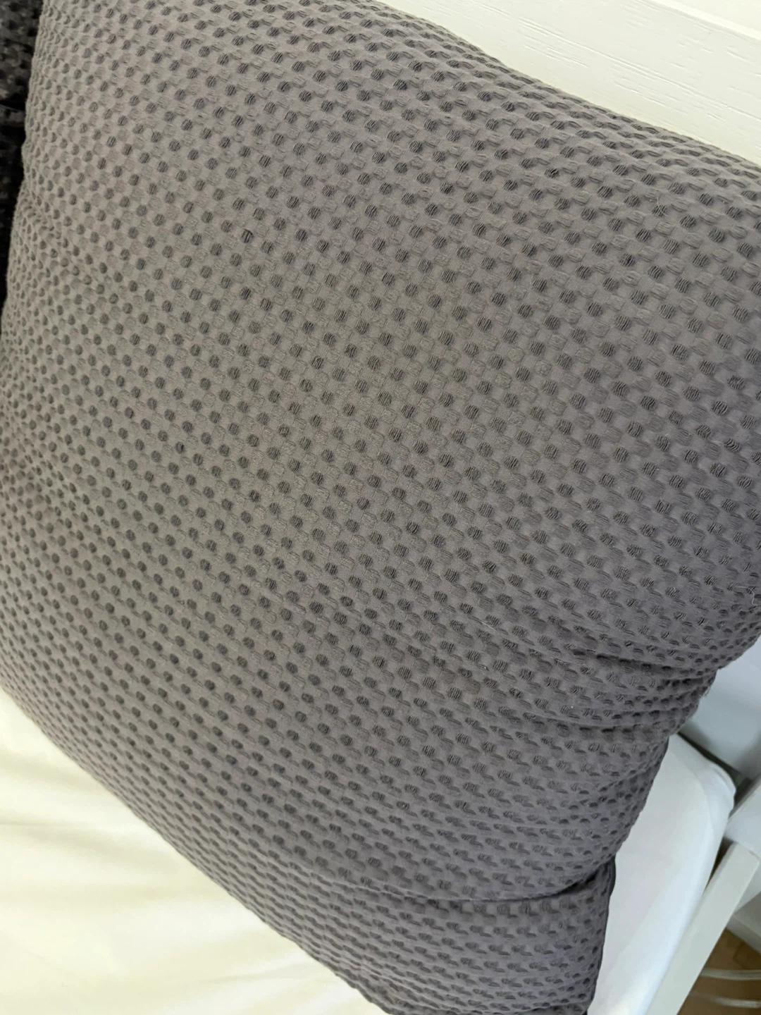 2 Euro Pillows with Dark Grey Waffle Shams Cover - photo 2