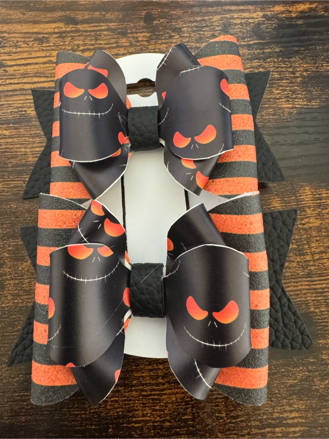 Two Jack Skellington Halloween Hair Bows