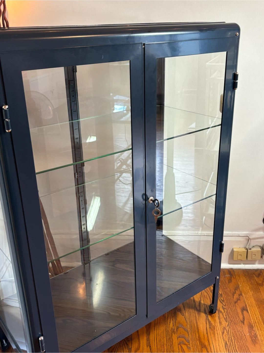 IKEA MILSBO Glass Door Cabinet Dark Blue - photo 2