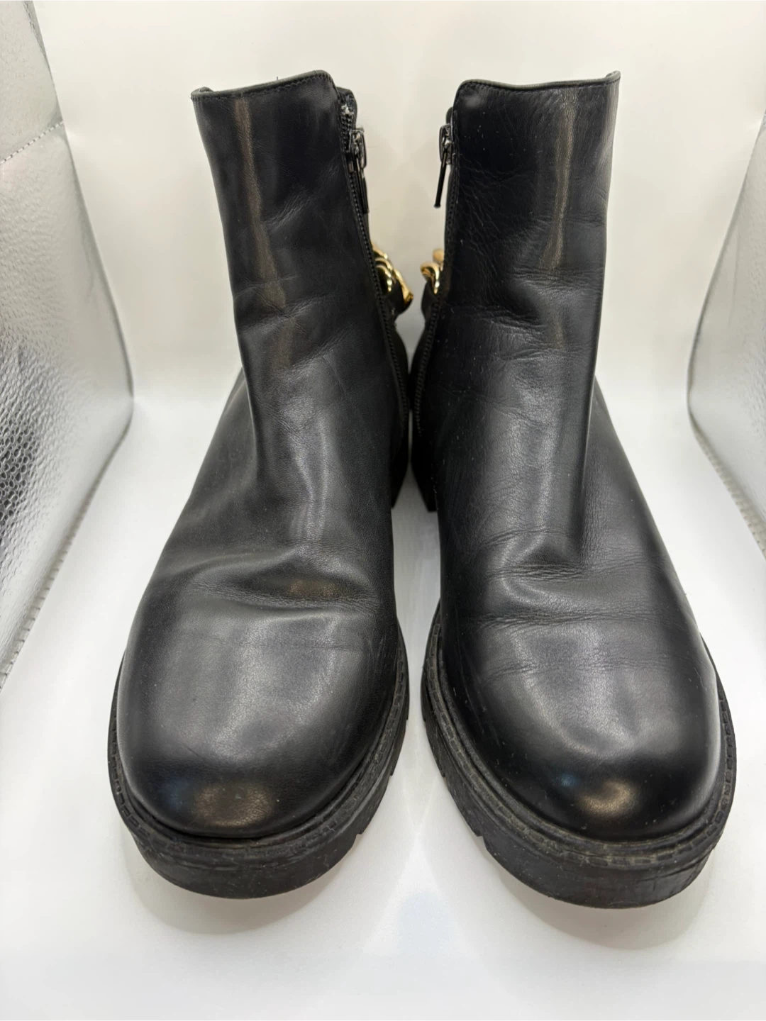 7.5 - NINE WEST boots with gold chain detail - photo 2