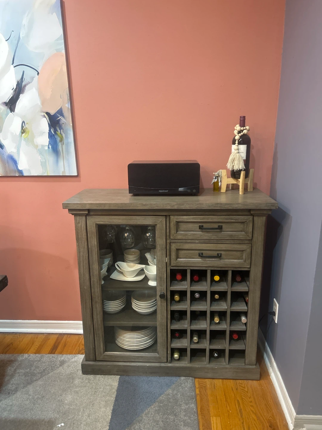 Rustic Wood Wine Cabinet and Buffet
