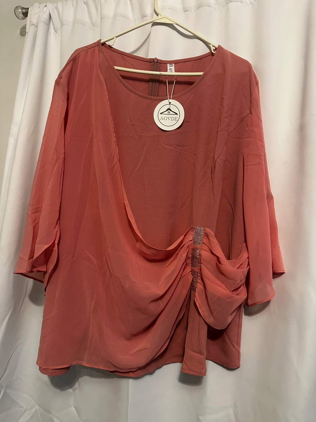 AOVDE Pink Blouse Size 24 - photo 2
