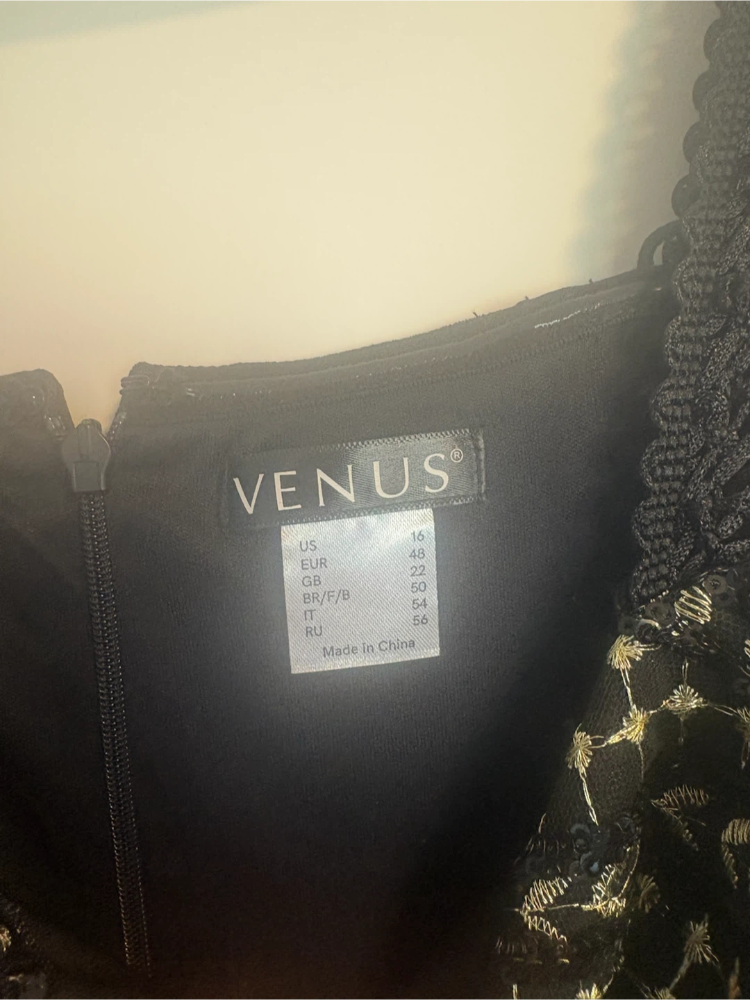 Venus Black and Gold Sequin Fringed Dress Size 16 - photo 2