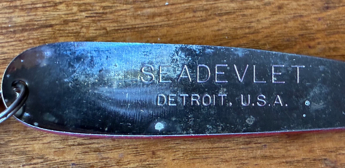 Vintage Eppinger SEADEVLET Fishing Spoon Lure Detroit USA reel - photo 2