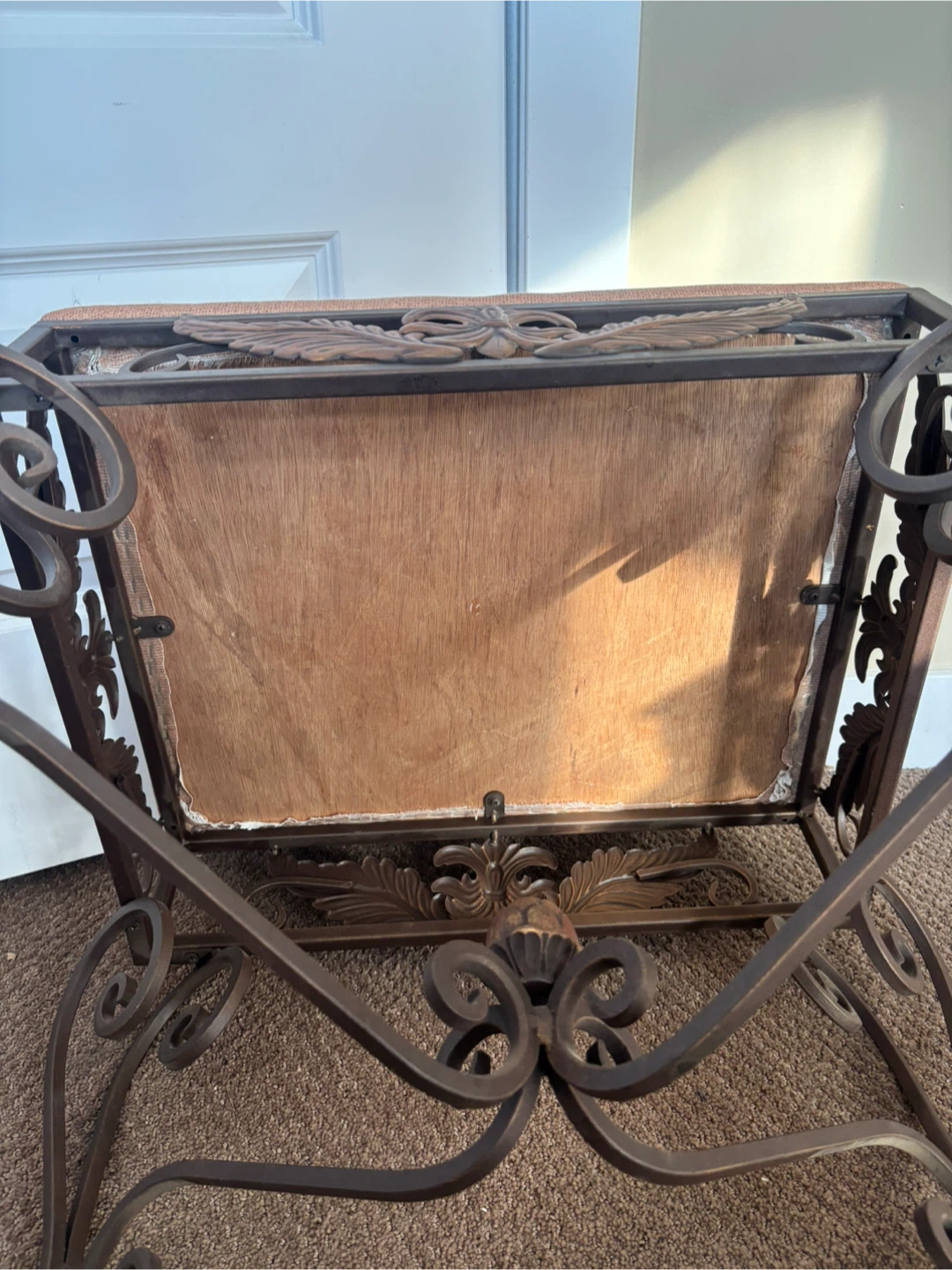 Wrought Iron Vanity Stool with Fabric Cushion - photo 4